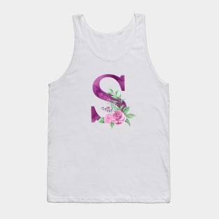 Floral Monogram S Beautiful Rose Bouquet Tank Top